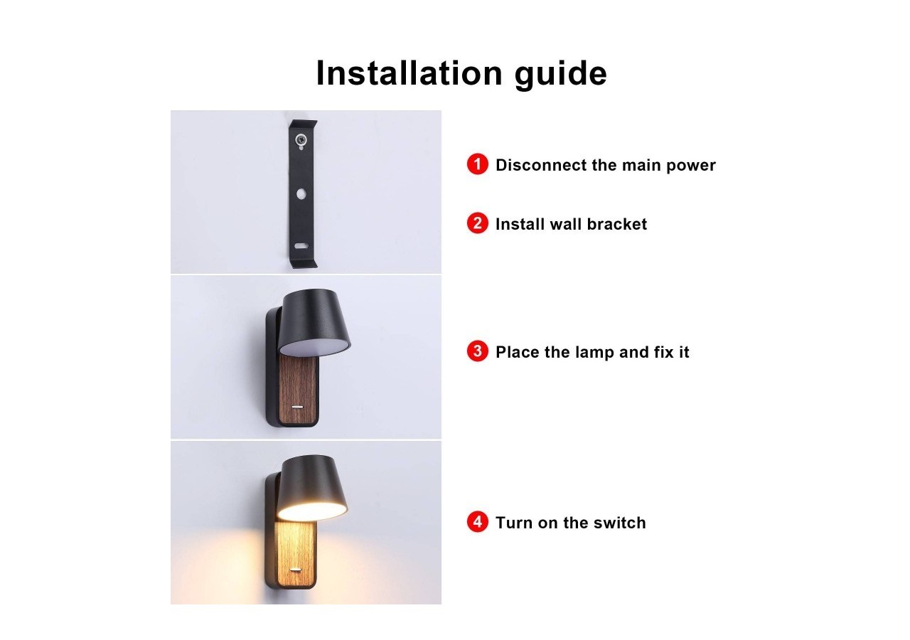 Applique LED orientable 6W "Koppen" 2700K - LN1546-N - Barcelona LED