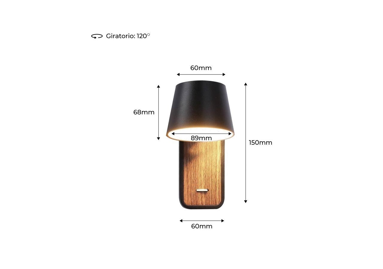 Applique LED orientable 6W "Koppen" 2700K - LN1546-N - Barcelona LED
