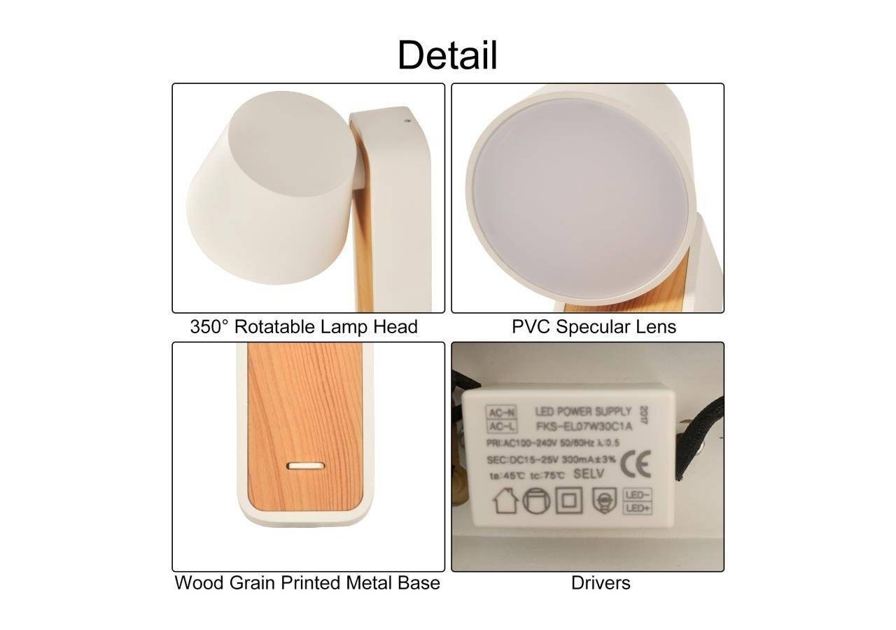 Applique LED orientable 6W "Koppen" 2700K - LN1546-B - Barcelona LED