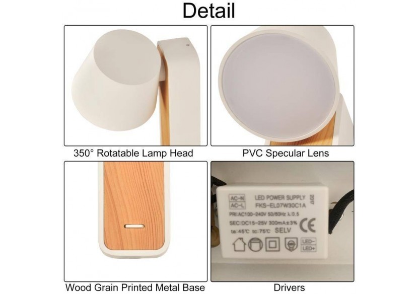 Applique LED orientable 6W "Koppen" 2700K - LN1546-B - Barcelona LED