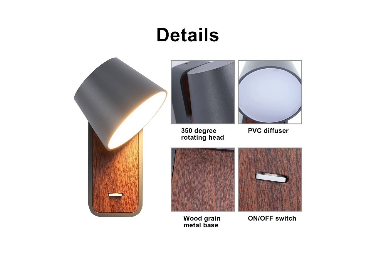 Applique LED orientable 6W "Koppen" 2700K - LN1546-G - Barcelona LED