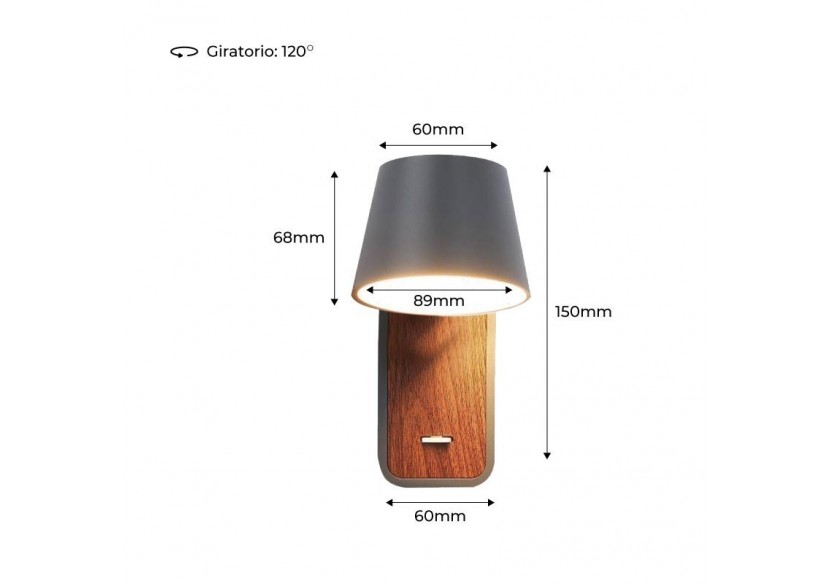 Applique LED orientable 6W "Koppen" 2700K - LN1546-G - Barcelona LED