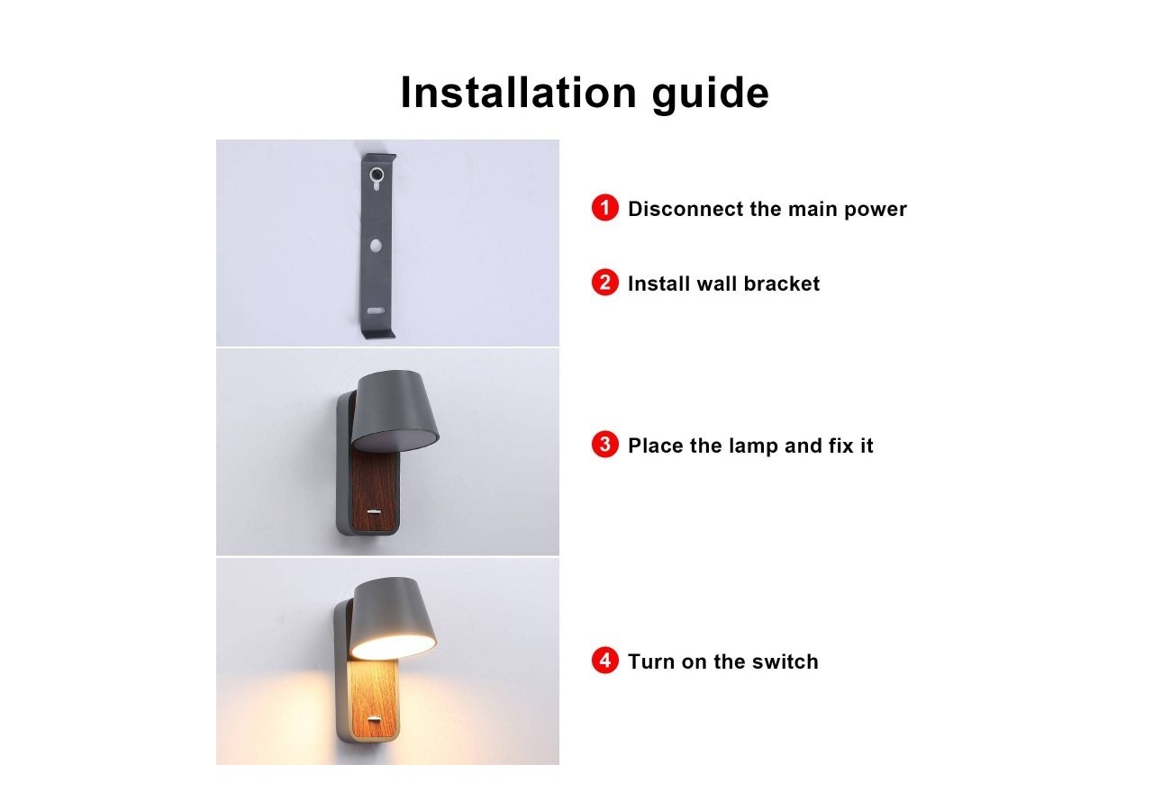 Applique LED orientable 6W "Koppen" 2700K - LN1546-G - Barcelona LED