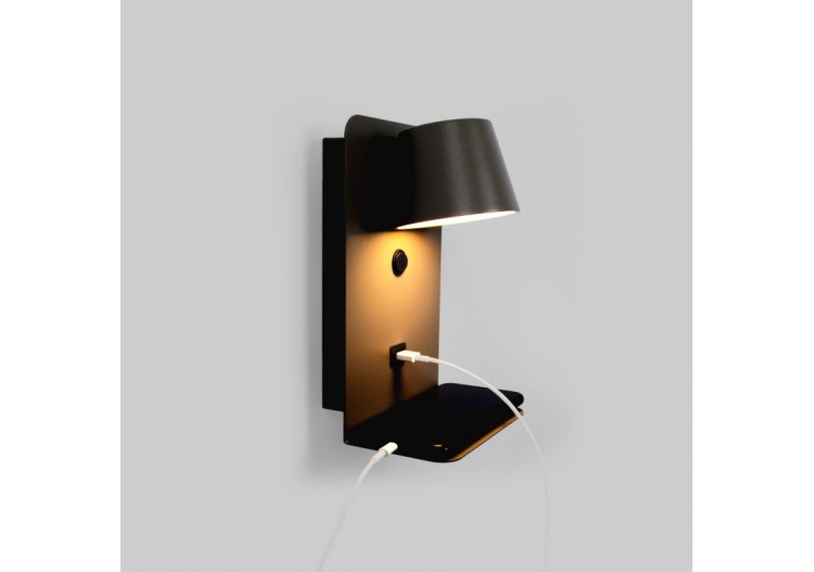 Applique murale liseuse avec port USB "BASKOP"-6W-Design vertical - LN1545-N1 - Barcelona LED