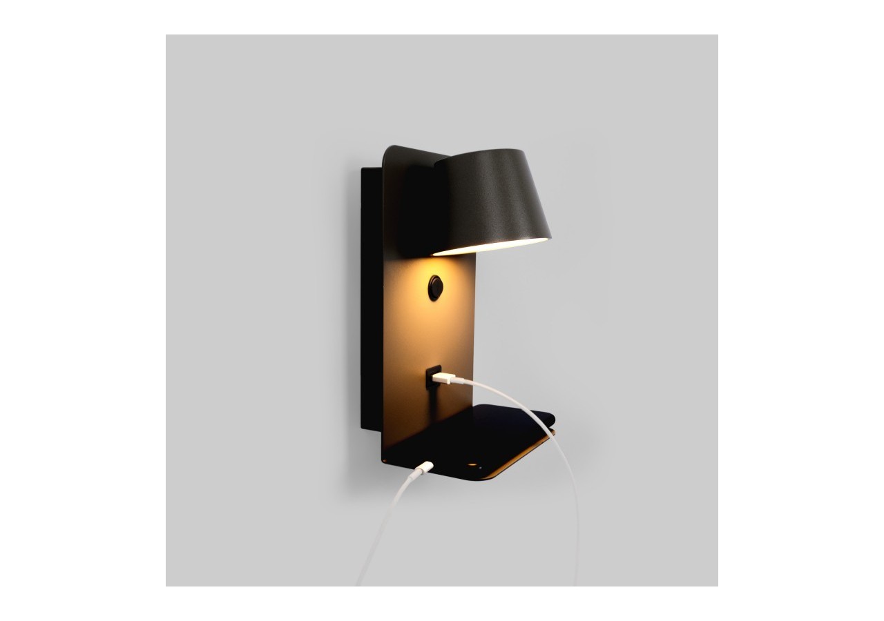 Applique murale liseuse avec port USB "BASKOP"-6W-Design vertical - LN1545-N1 - Barcelona LED