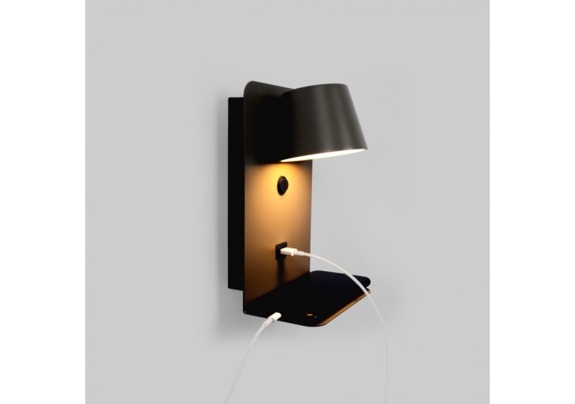Applique murale liseuse avec port USB "BASKOP"-6W-Design vertical - LN1545-N1 - Barcelona LED