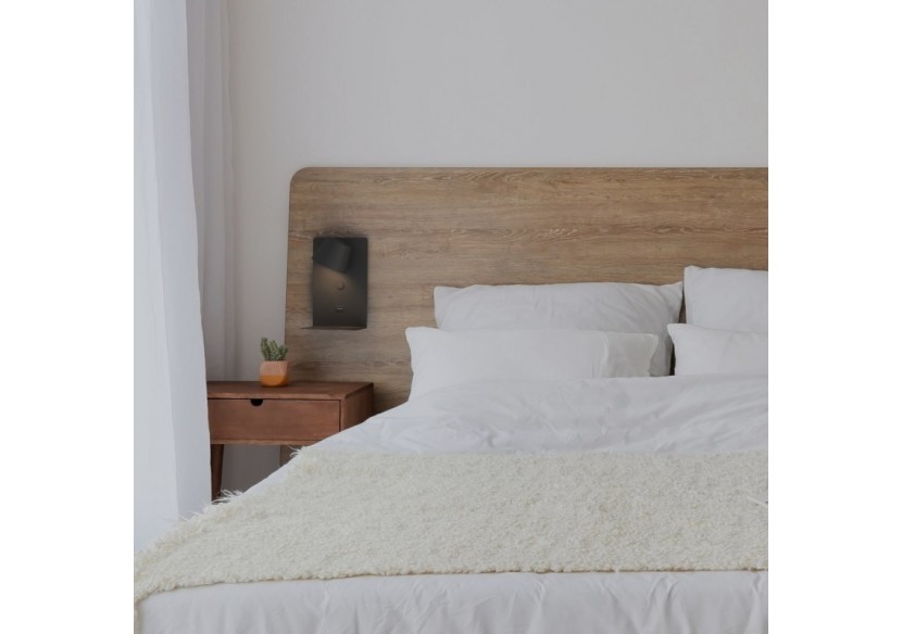 Applique murale liseuse avec port USB "BASKOP"-6W-Design vertical - LN1545-N1 - Barcelona LED