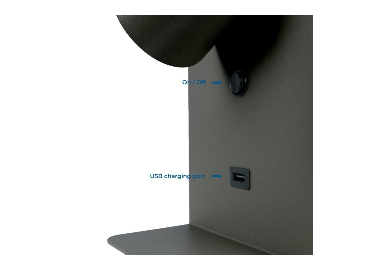 Applique murale liseuse avec port USB "BASKOP"-6W-Design vertical - LN1545-N1 - Barcelona LED