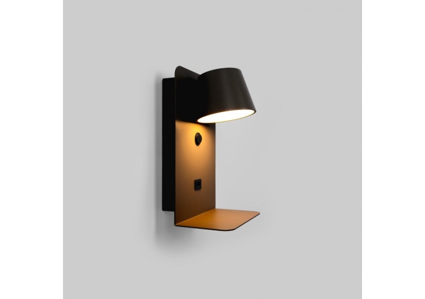 Applique murale liseuse avec port USB "BASKOP"-6W-Design vertical - LN1545-N1 - Barcelona LED