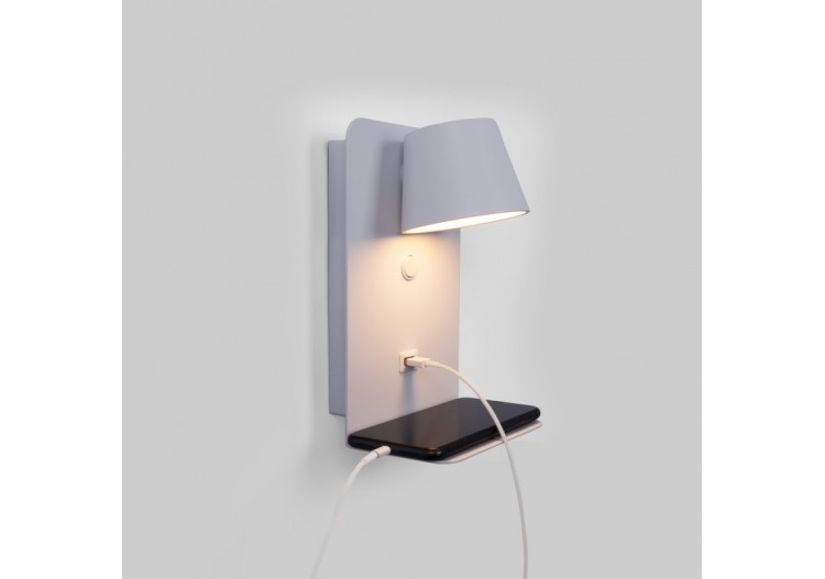 Applique murale liseuse avec port USB "BASKOP"-6W-Design vertical - LN1545-B1 - Barcelona LED