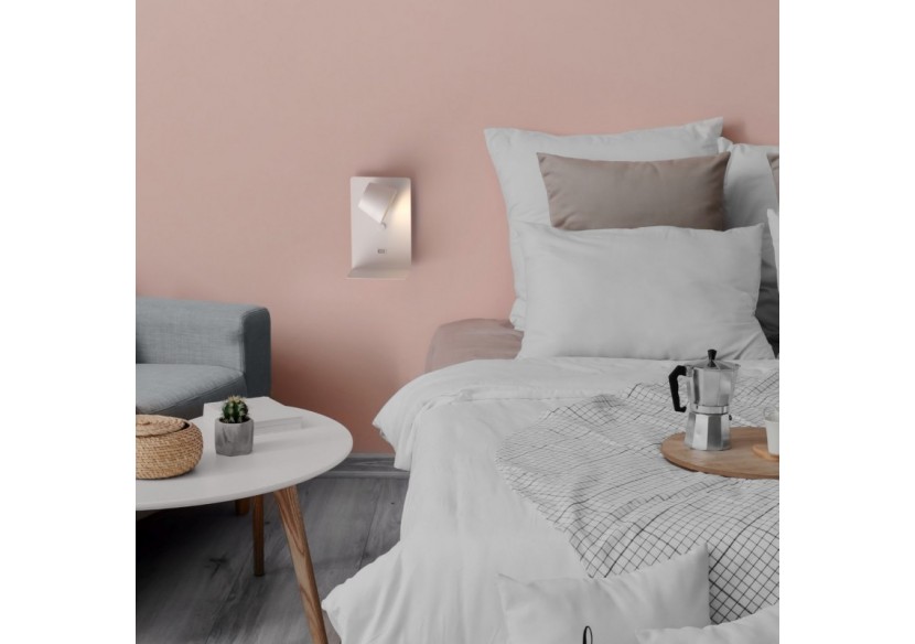 Applique murale liseuse avec port USB "BASKOP"-6W-Design vertical - LN1545-B1 - Barcelona LED