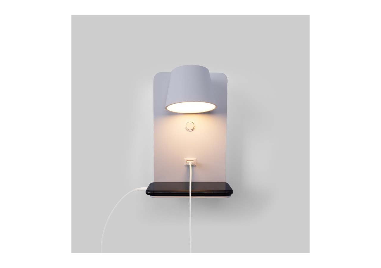Applique murale liseuse avec port USB "BASKOP"-6W-Design vertical - LN1545-B1 - Barcelona LED