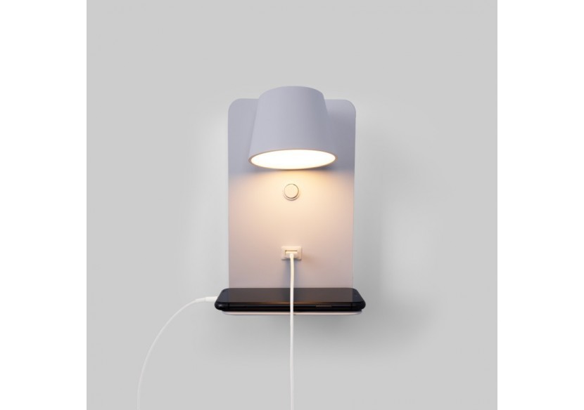 Applique murale liseuse avec port USB "BASKOP"-6W-Design vertical - LN1545-B1 - Barcelona LED