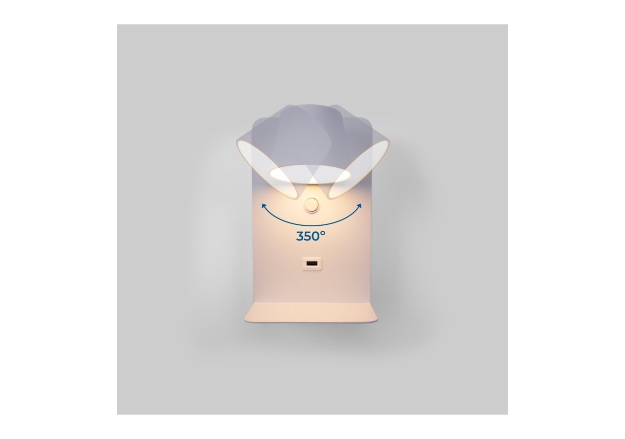 Applique murale liseuse avec port USB "BASKOP"-6W-Design vertical - LN1545-B1 - Barcelona LED