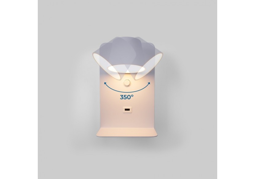 Applique murale liseuse avec port USB "BASKOP"-6W-Design vertical - LN1545-B1 - Barcelona LED