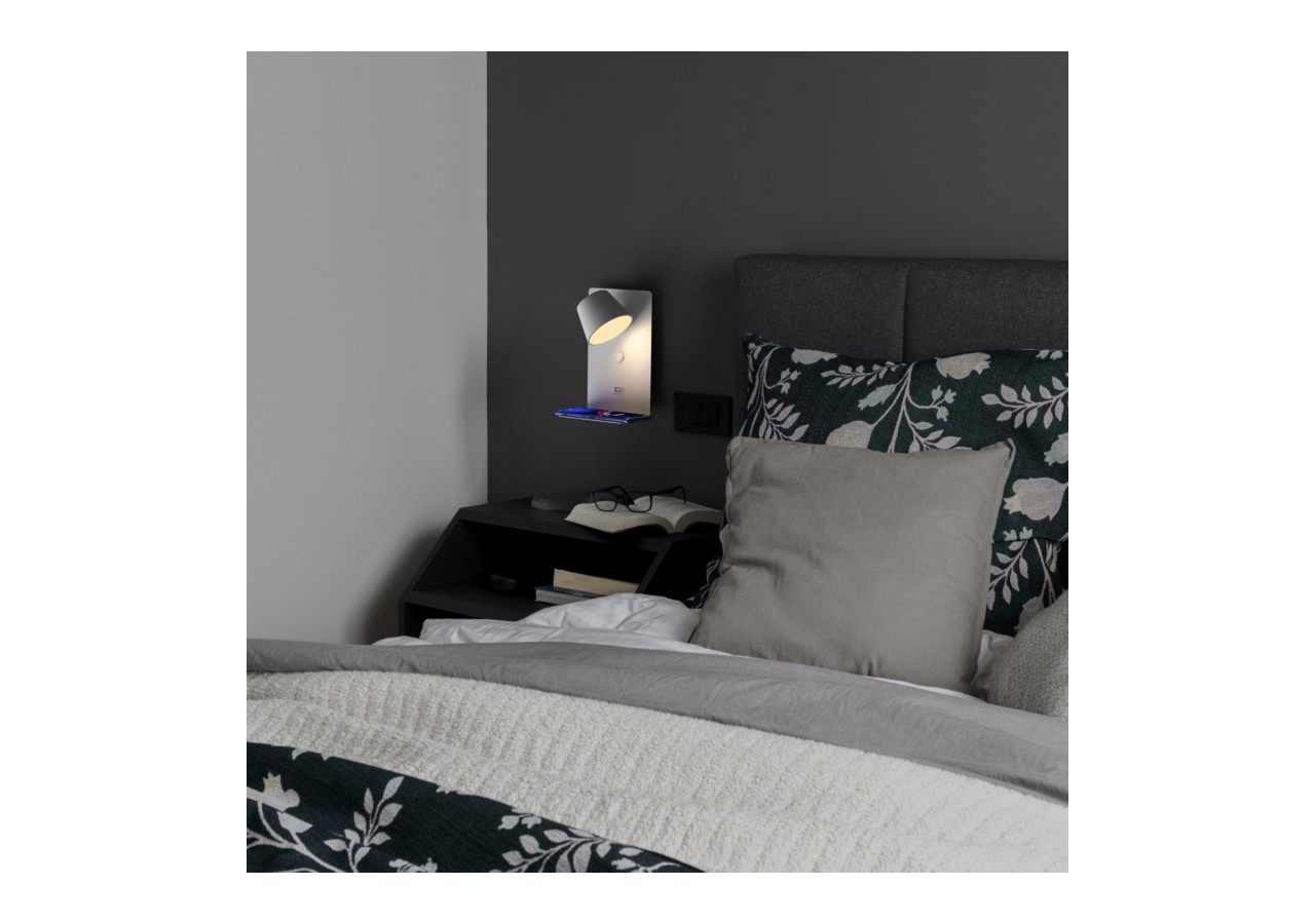 Applique murale liseuse avec port USB "BASKOP"-6W-Design vertical - LN1545-B1 - Barcelona LED