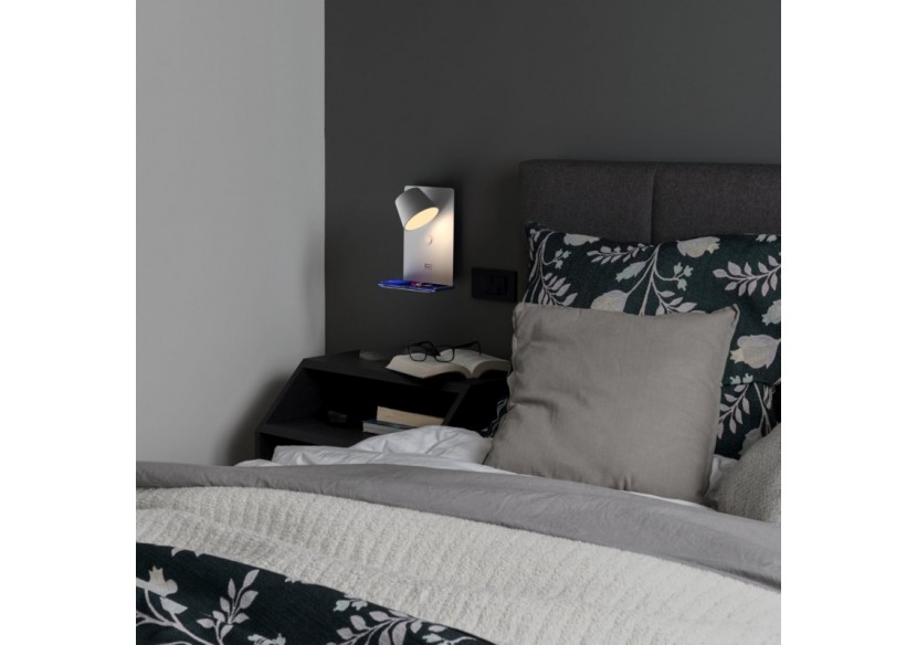 Applique murale liseuse avec port USB "BASKOP"-6W-Design vertical - LN1545-B1 - Barcelona LED