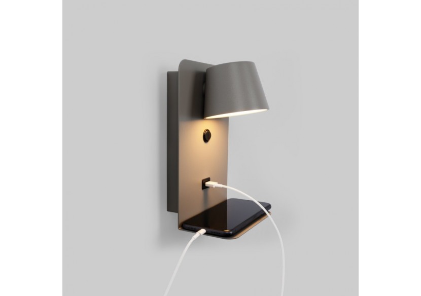 Applique murale liseuse avec port USB "BASKOP"-6W-Design vertical - LN1545-G1 - Barcelona LED