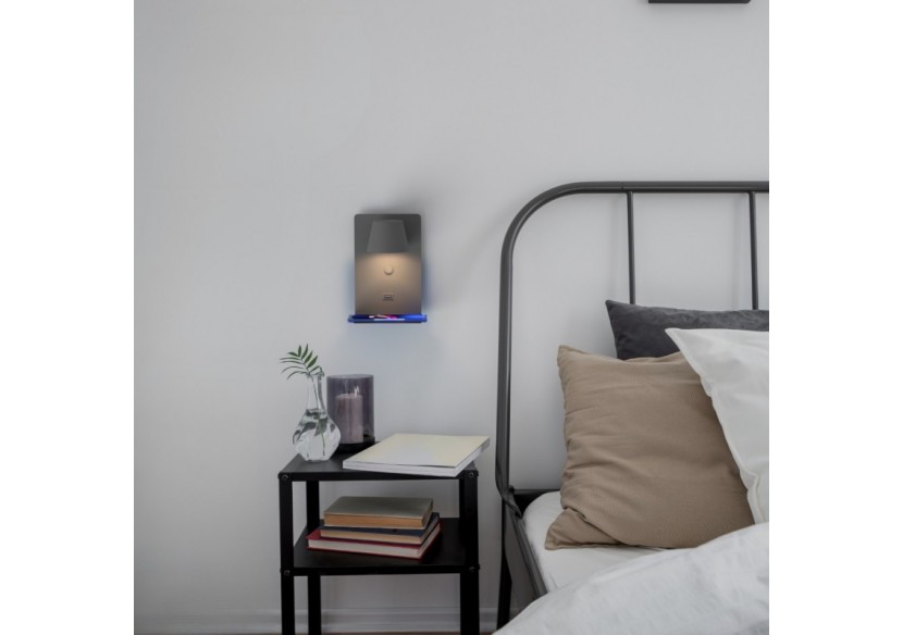 Applique murale liseuse avec port USB "BASKOP"-6W-Design vertical - LN1545-G1 - Barcelona LED