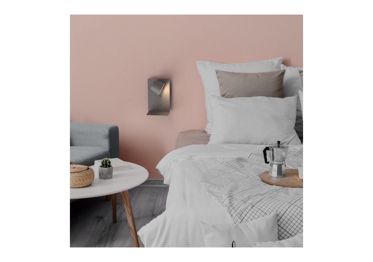 Applique murale liseuse avec port USB "BASKOP"-6W-Design vertical - LN1545-G1 - Barcelona LED