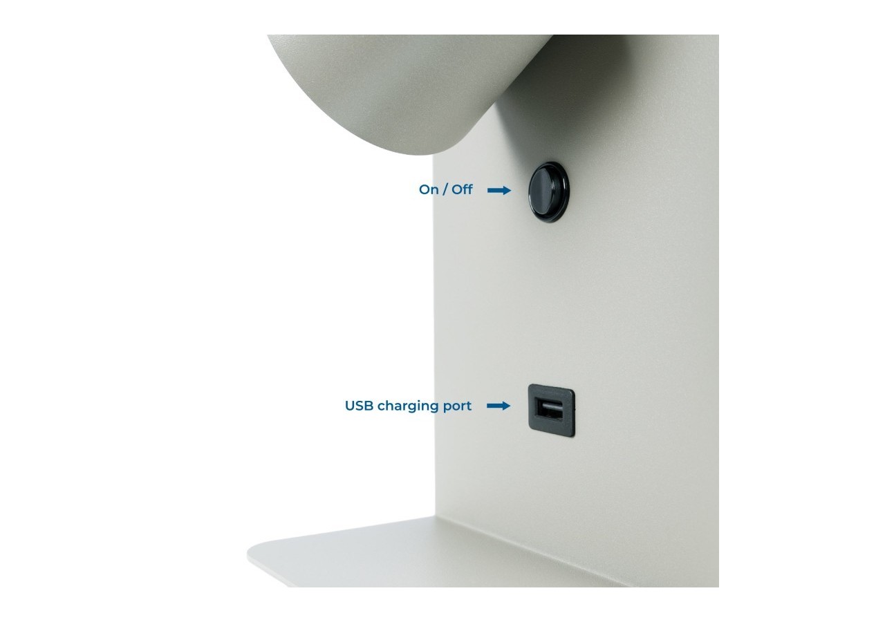 Applique murale liseuse avec port USB "BASKOP"-6W-Design vertical - LN1545-G1 - Barcelona LED