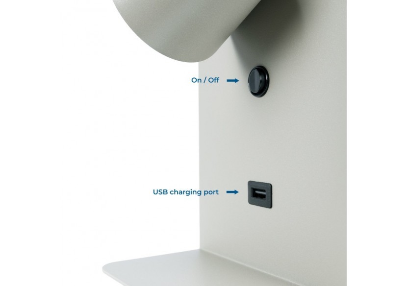 Applique murale liseuse avec port USB "BASKOP"-6W-Design vertical - LN1545-G1 - Barcelona LED