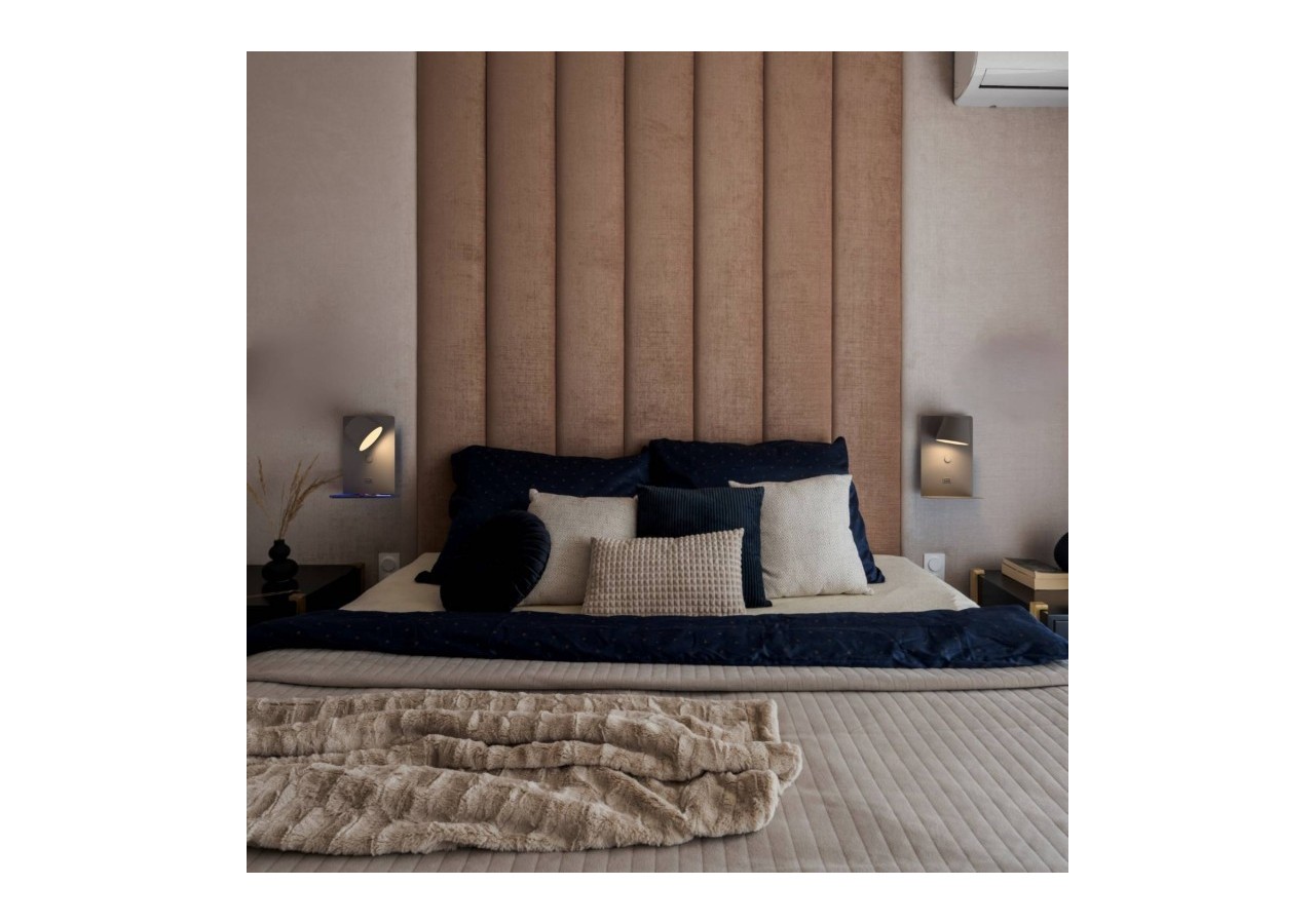 Applique murale liseuse avec port USB "BASKOP"-6W-Design vertical - LN1545-G1 - Barcelona LED