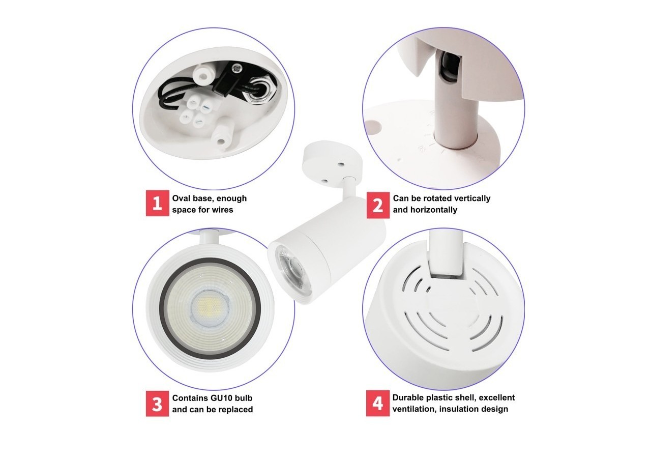 Spot orientable pour ampoule GU10 - L200-N - Barcelona LED