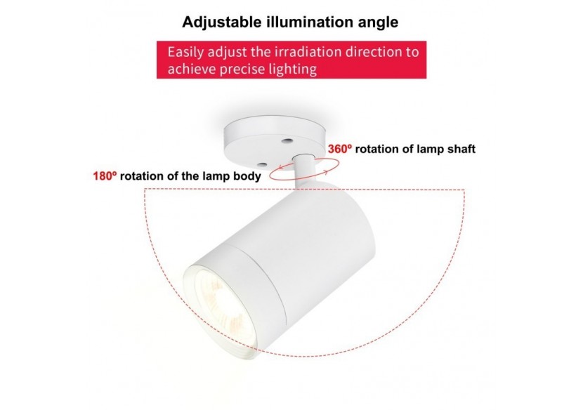Spot orientable pour ampoule GU10 - L200-N - Barcelona LED