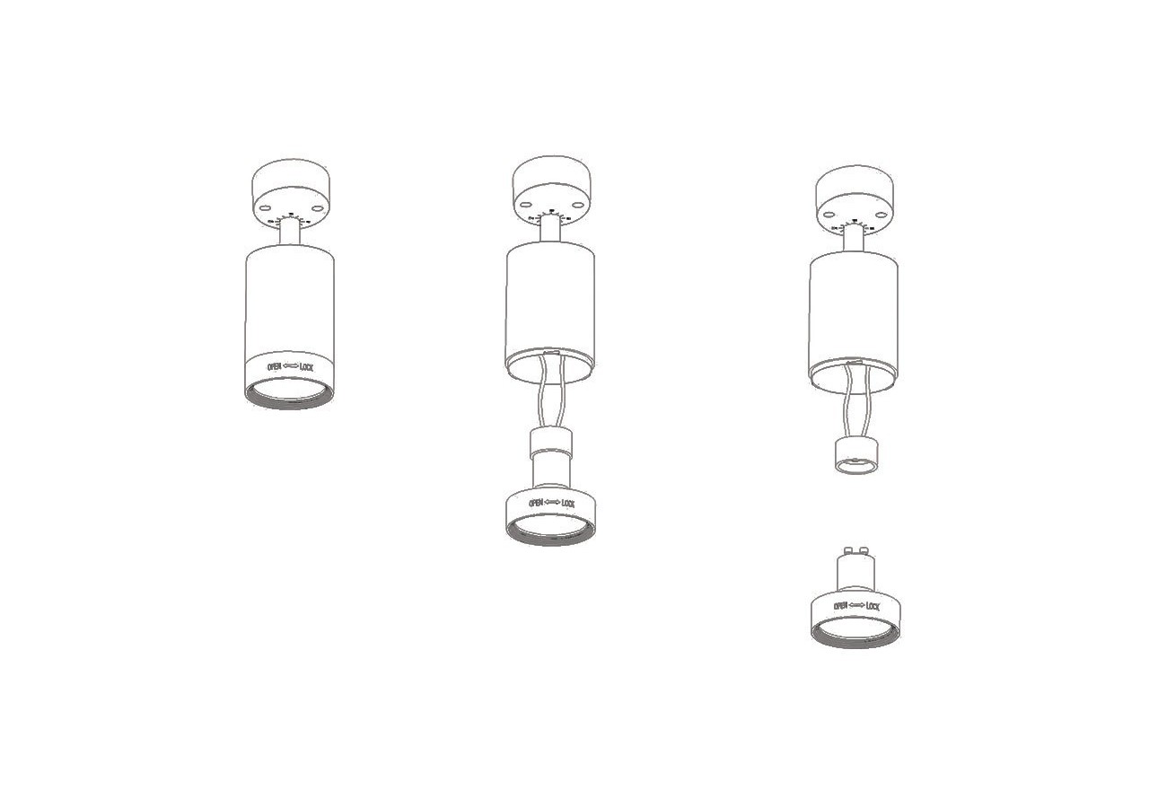 Spot orientable pour ampoule GU10 - L200-B - Barcelona LED