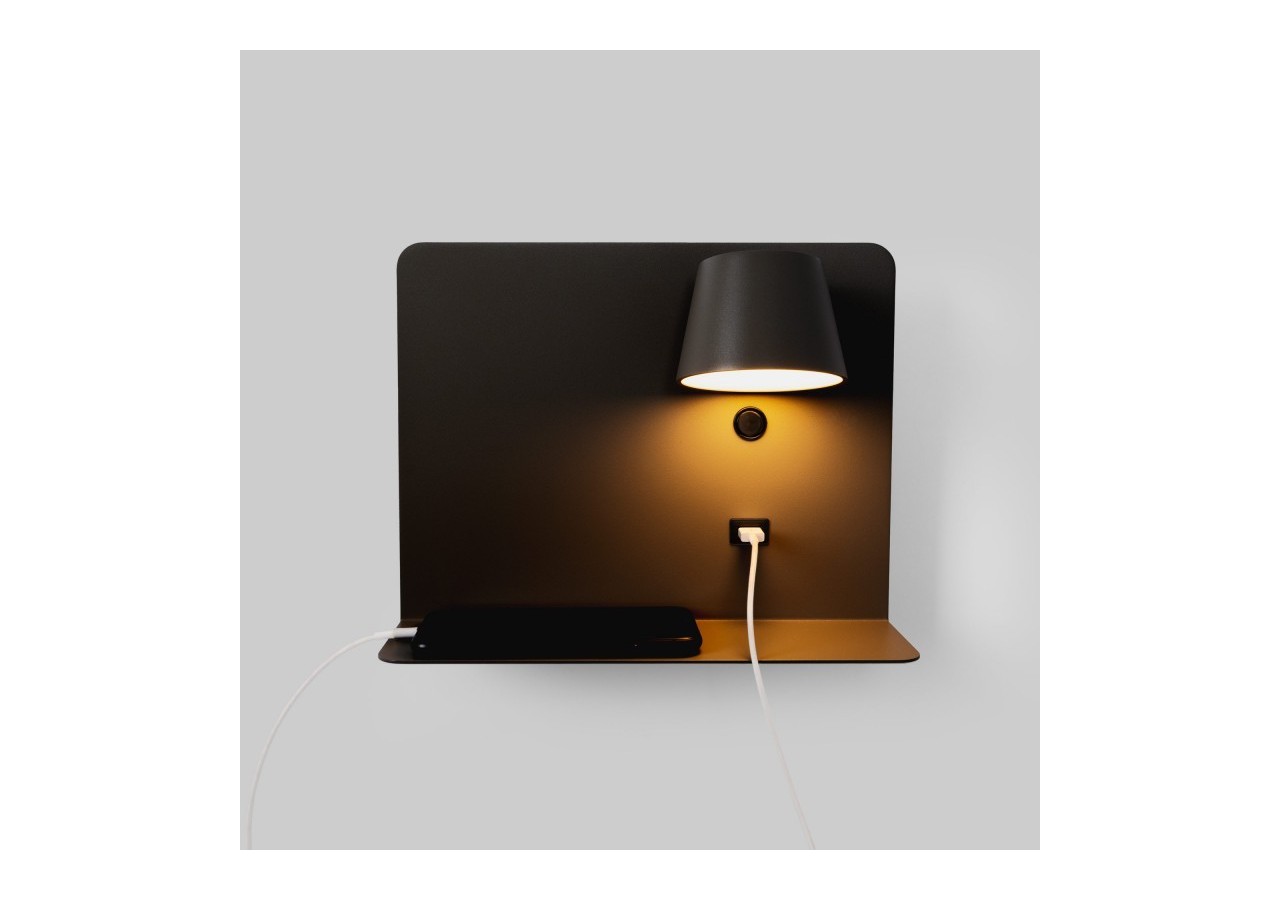 Applique murale liseuse avec port USB "BASKOP"-6W-Design horizontal - LN1541-N - Barcelona LED
