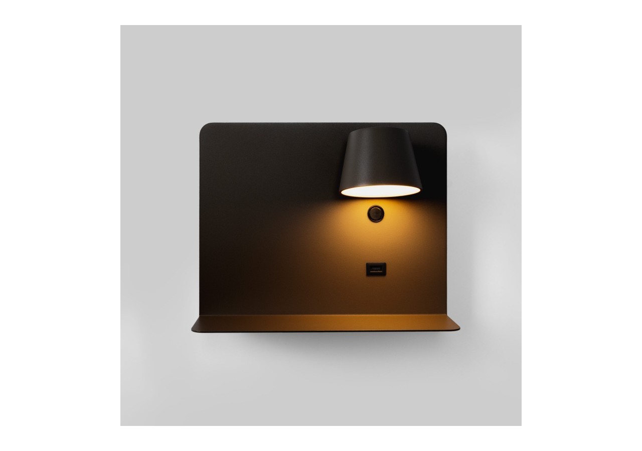 Applique murale liseuse avec port USB "BASKOP"-6W-Design horizontal - LN1541-N - Barcelona LED