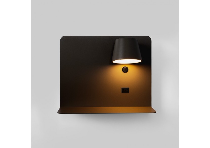 Applique murale liseuse avec port USB "BASKOP"-6W-Design horizontal - LN1541-N - Barcelona LED