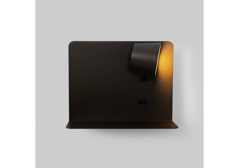 Applique murale liseuse avec port USB "BASKOP"-6W-Design horizontal - LN1541-N - Barcelona LED