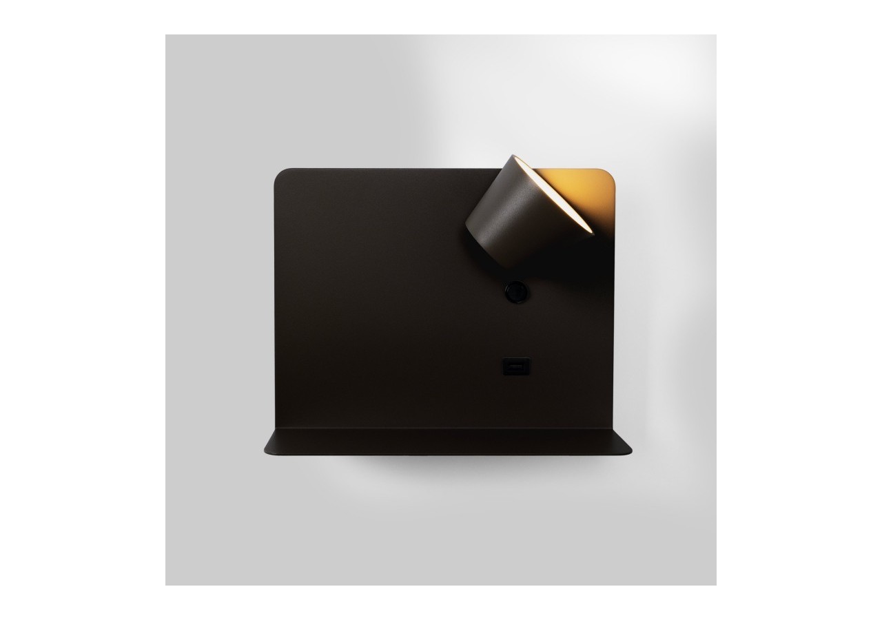 Applique murale liseuse avec port USB "BASKOP"-6W-Design horizontal - LN1541-N - Barcelona LED