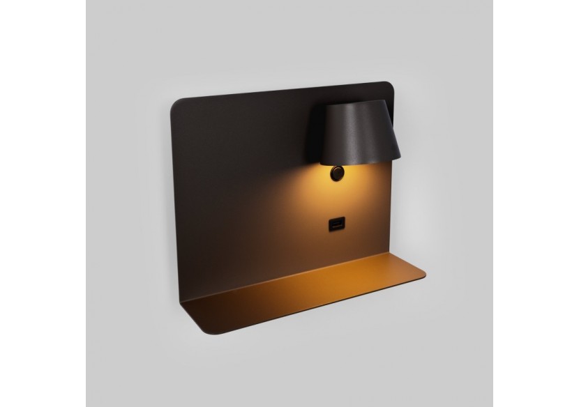 Applique murale liseuse avec port USB "BASKOP"-6W-Design horizontal - LN1541-N - Barcelona LED
