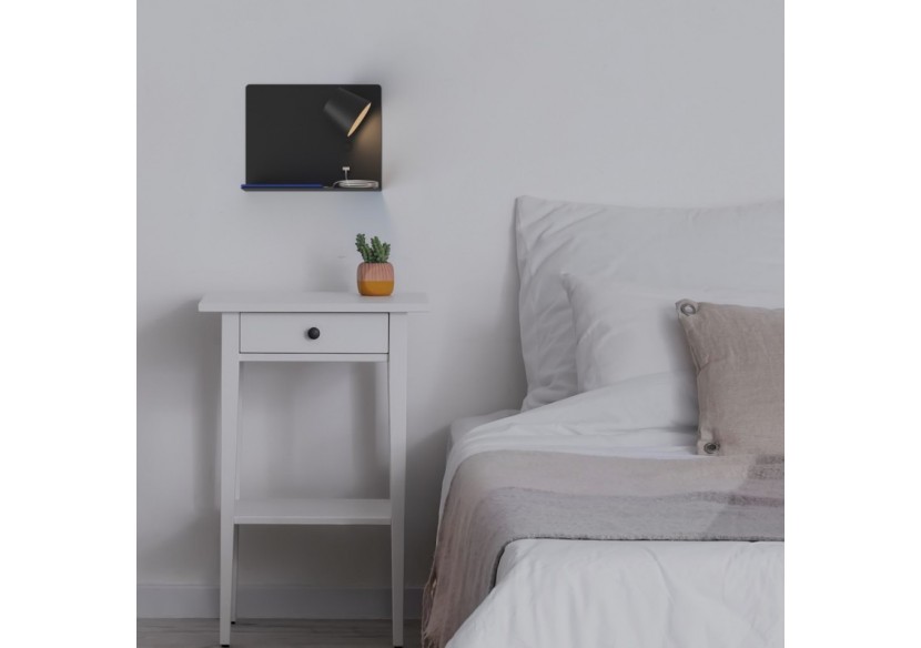 Applique murale liseuse avec port USB "BASKOP"-6W-Design horizontal - LN1541-N - Barcelona LED