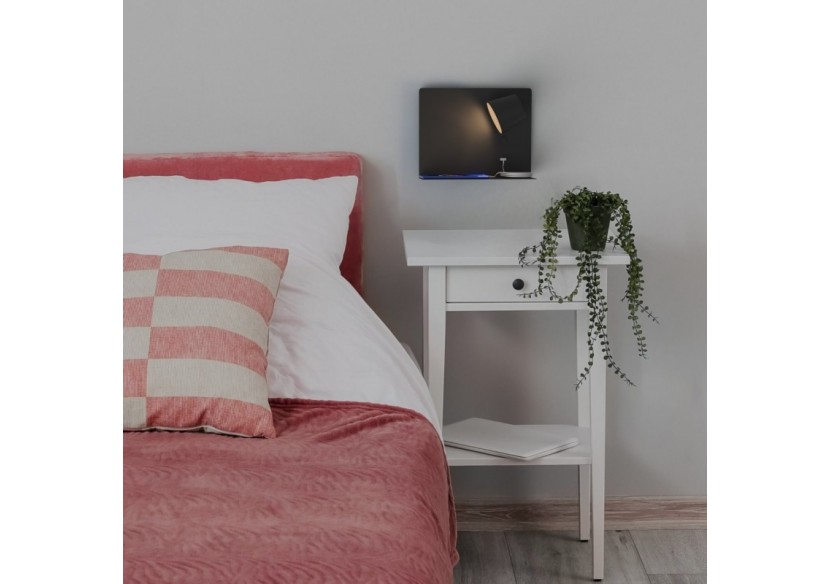 Applique murale liseuse avec port USB "BASKOP"-6W-Design horizontal - LN1541-N - Barcelona LED