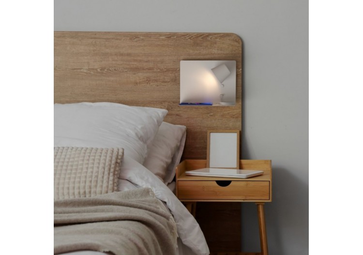 Applique murale liseuse avec port USB "BASKOP"-6W-Design horizontal - LN1541-B - Barcelona LED 2
