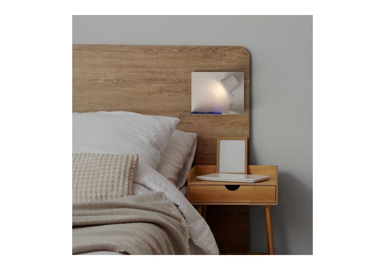 Applique murale liseuse avec port USB "BASKOP"-6W-Design horizontal - LN1541-B - Barcelona LED
