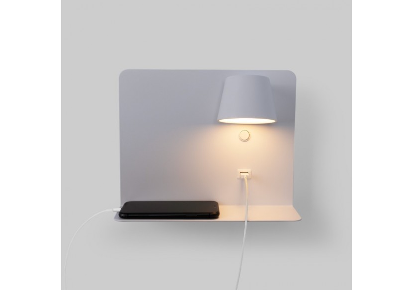 Applique murale liseuse avec port USB "BASKOP"-6W-Design horizontal - LN1541-B - Barcelona LED