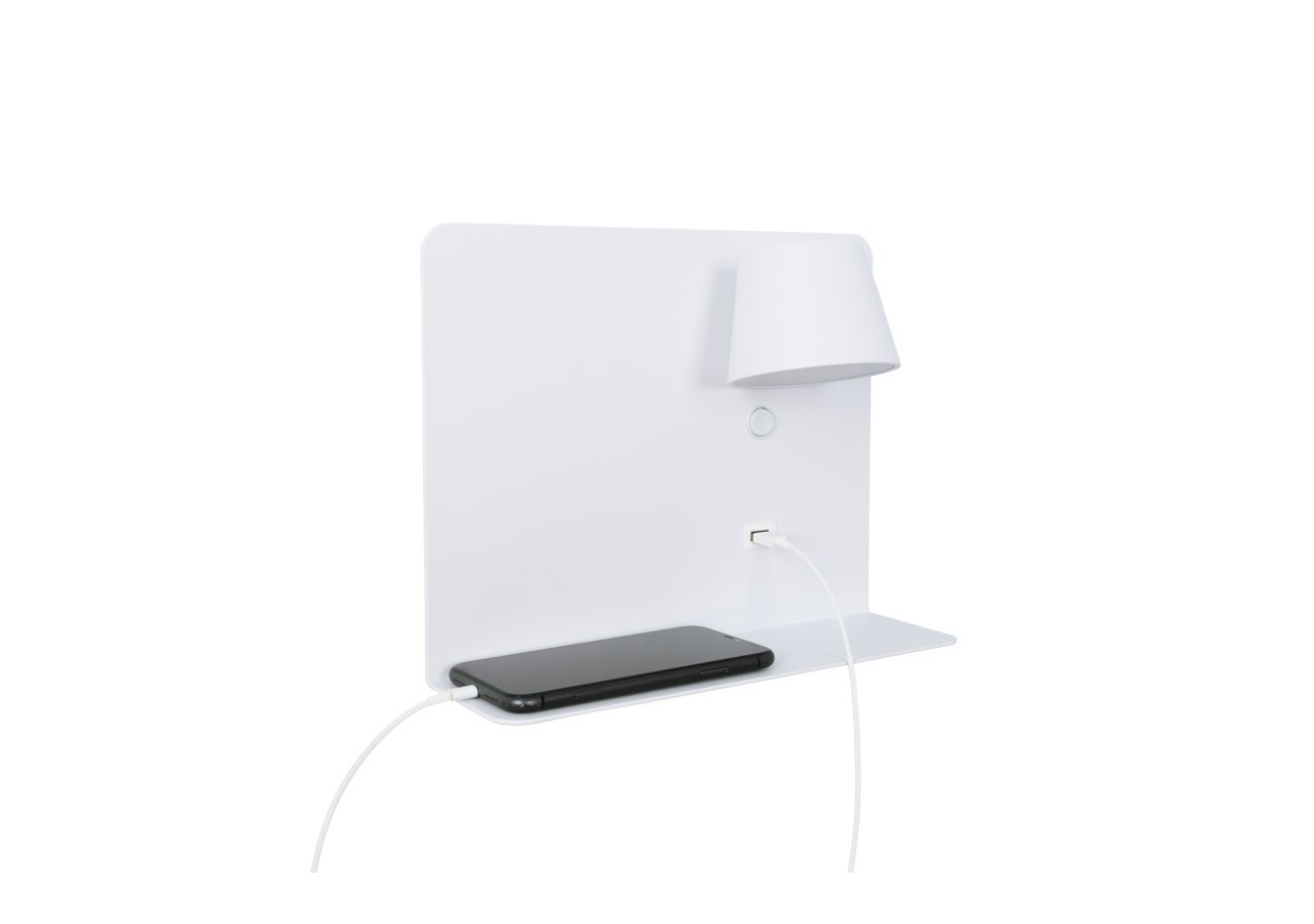 Applique murale liseuse avec port USB "BASKOP"-6W-Design horizontal - LN1541-B - Barcelona LED