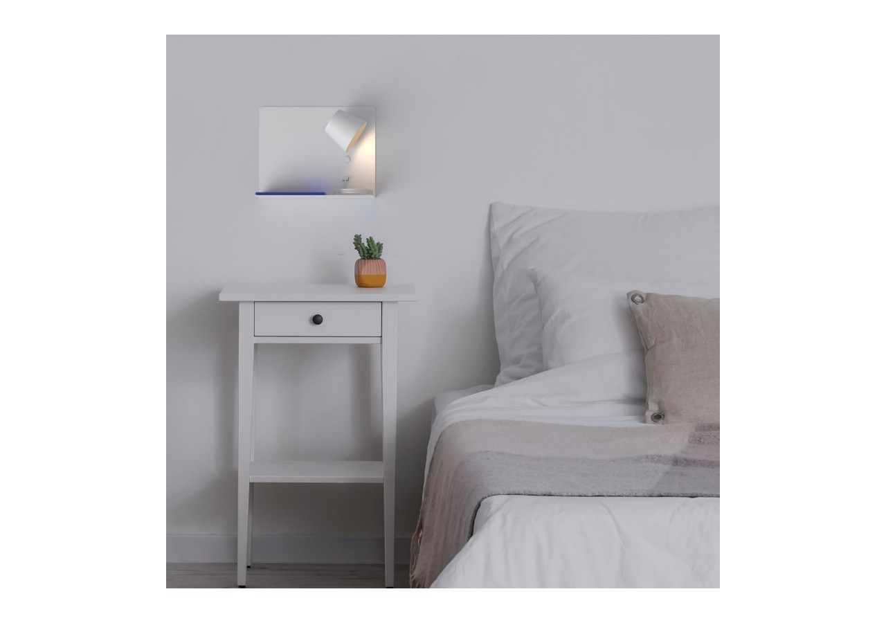 Applique murale liseuse avec port USB "BASKOP"-6W-Design horizontal - LN1541-B - Barcelona LED