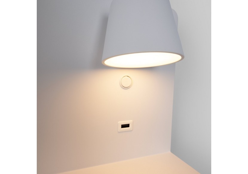 Applique murale liseuse avec port USB "BASKOP"-6W-Design horizontal - LN1541-B - Barcelona LED