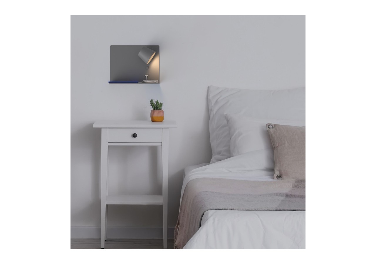 Applique murale liseuse avec port USB "BASKOP"-6W-Design horizontal - LN1541-G - Barcelona LED