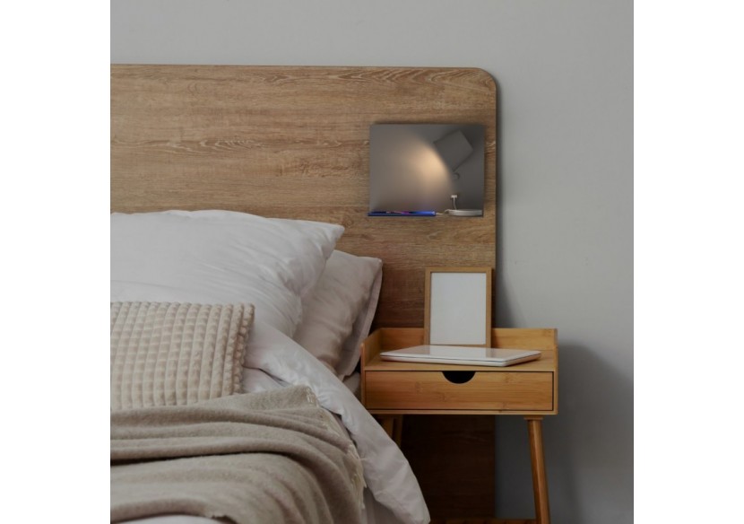 Applique murale liseuse avec port USB "BASKOP"-6W-Design horizontal - LN1541-G - Barcelona LED