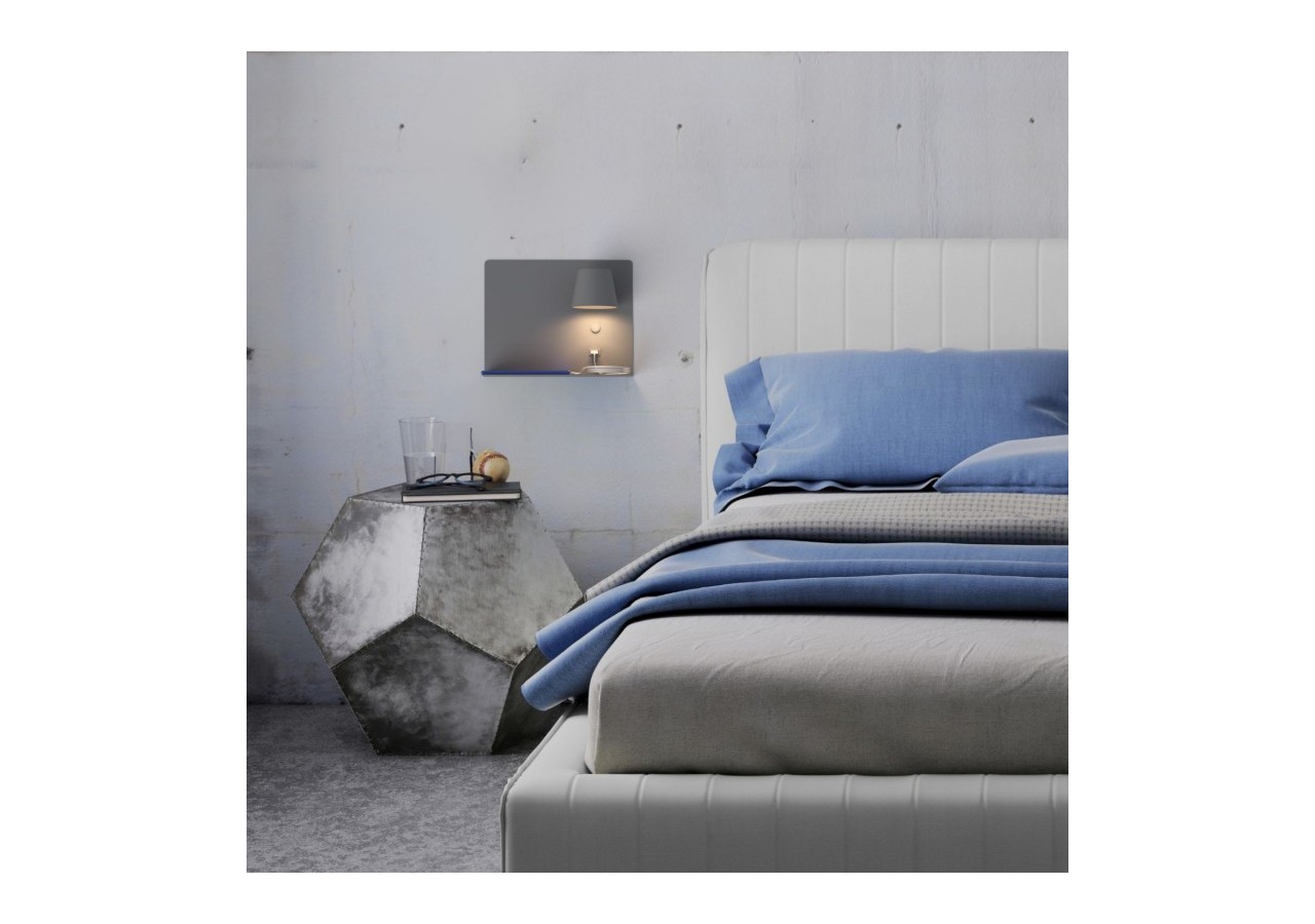 Applique murale liseuse avec port USB "BASKOP"-6W-Design horizontal - LN1541-G - Barcelona LED