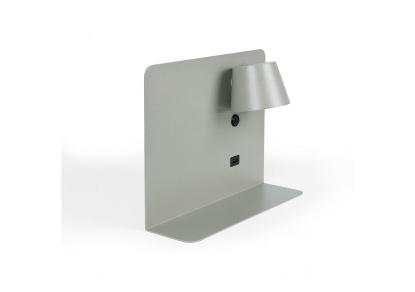 Applique murale liseuse avec port USB "BASKOP"-6W-Design horizontal - LN1541-G - Barcelona LED