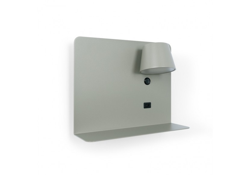 Applique murale liseuse avec port USB "BASKOP"-6W-Design horizontal - LN1541-G - Barcelona LED