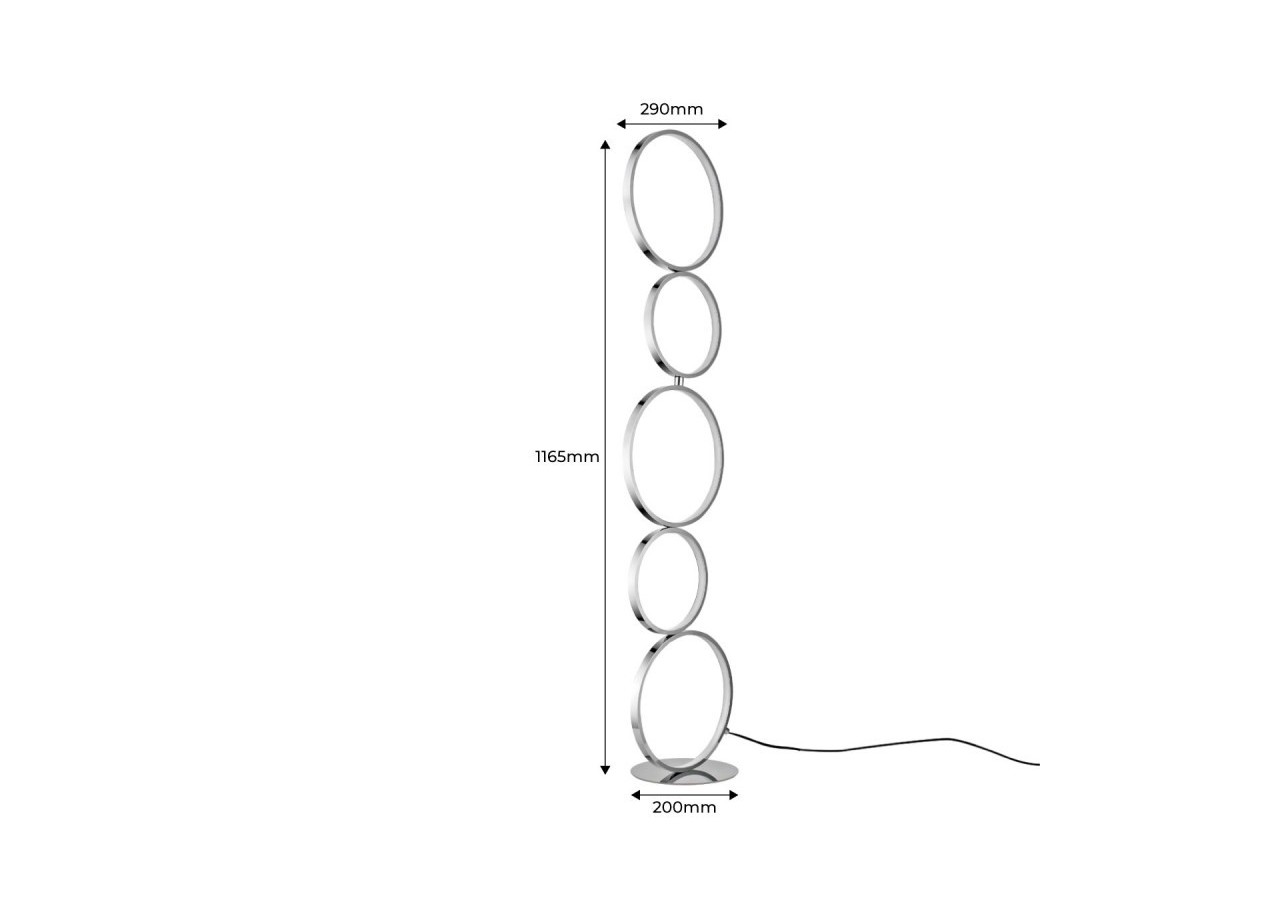 Lampadaire LED en aluminium "NATALIE"-30W-Lumière chaude - LN1414-CR - Barcelona LED